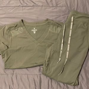 MedCouture Olive Green Jogger Scrub Set